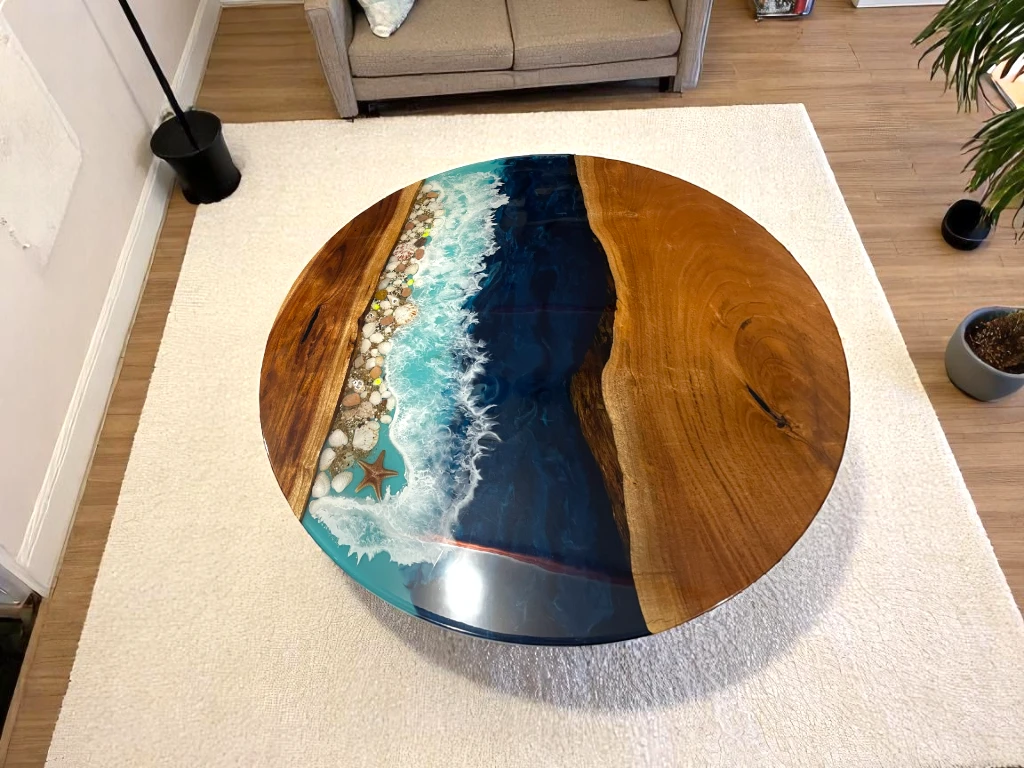 Patio Epoxy Resin Ocean Tables : Made-to-Order